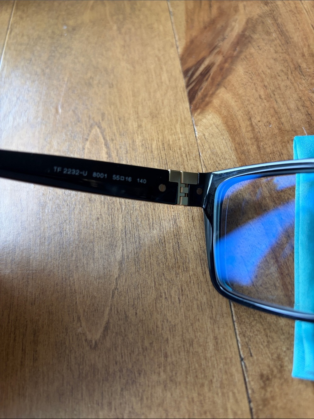 Tiffany & Co. Black and Gold Square Glasses with Cleaning Cloth/Bag - Picture 4 of 6